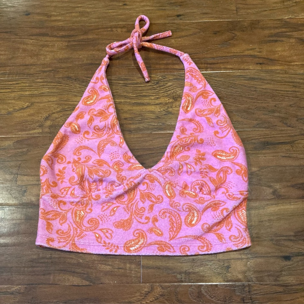 LA Hearts Y2K V-neck Cropped Halter Top, Women’s Small